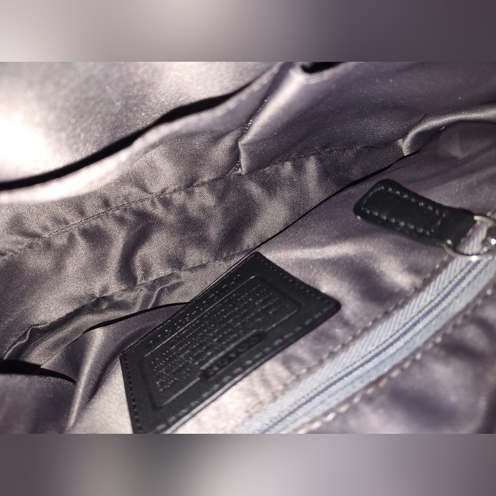 Coach Ashley Signature CrossBody Handbag W/Shoulder Strap and Black and Silver - Picture 9 of 10